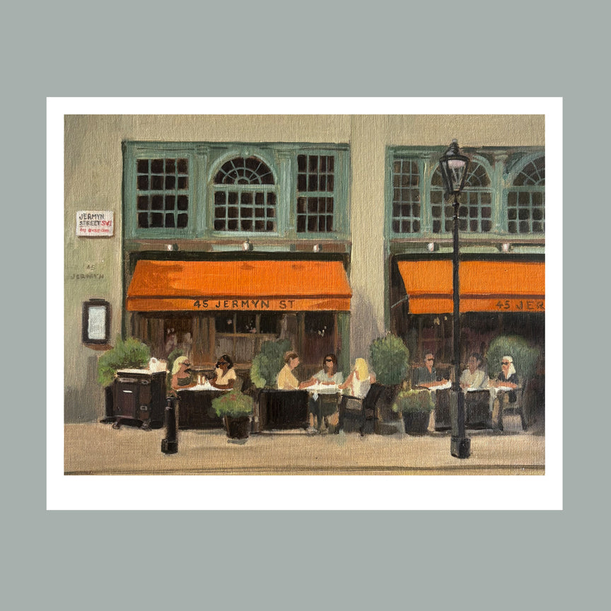 Limited edition giclée print of 45 Jermyn St., the Fortnum & Mason restaurant in St James's, London, by Minuca Sostres.