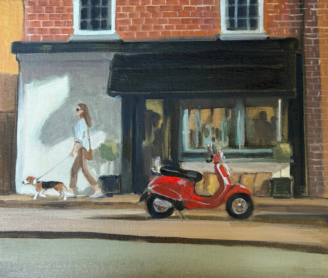 The Red Vespa I Original Artwork