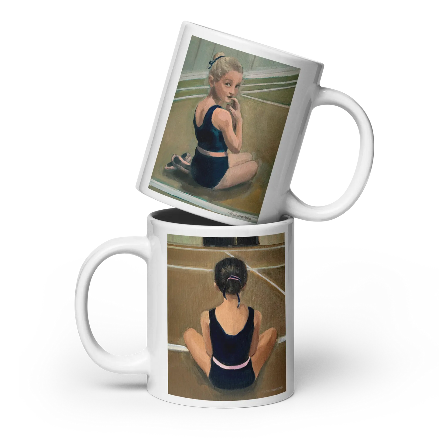 White glossy mug Minuca Sostres