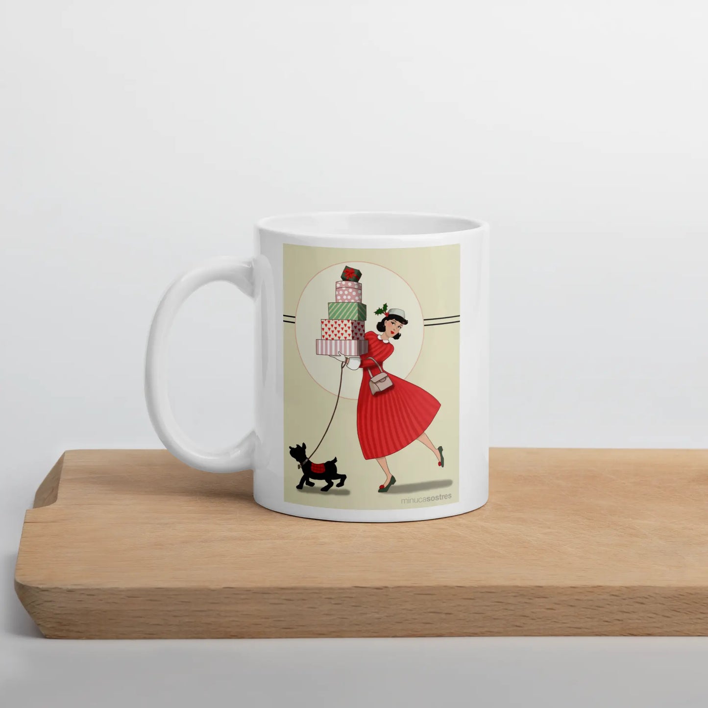 White glossy mug | Shopping Girl Minuca Sostres