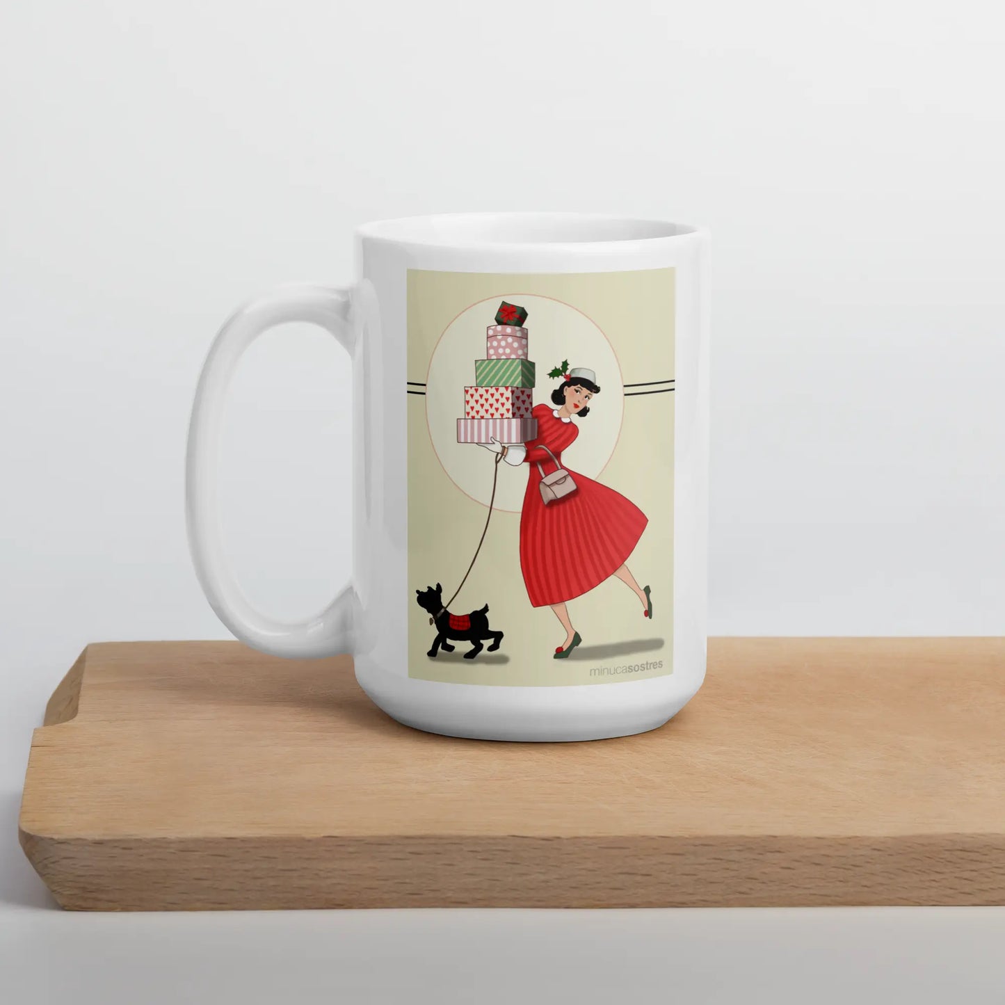 White glossy mug | Shopping Girl Minuca Sostres