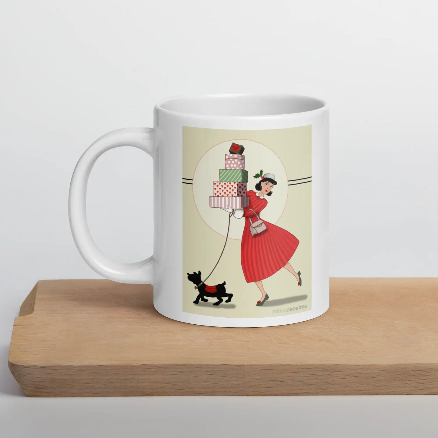 White glossy mug | Shopping Girl Minuca Sostres