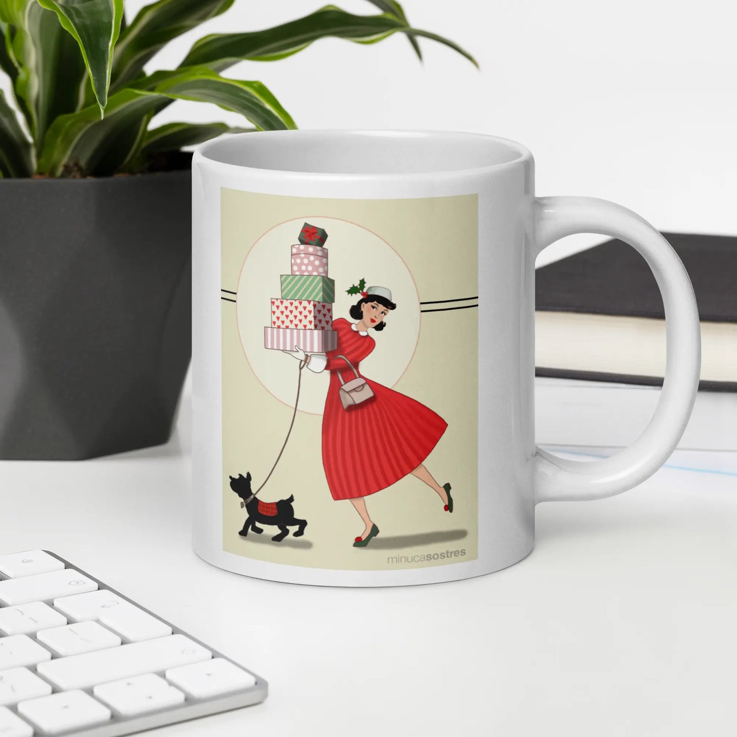 White glossy mug | Shopping Girl Minuca Sostres