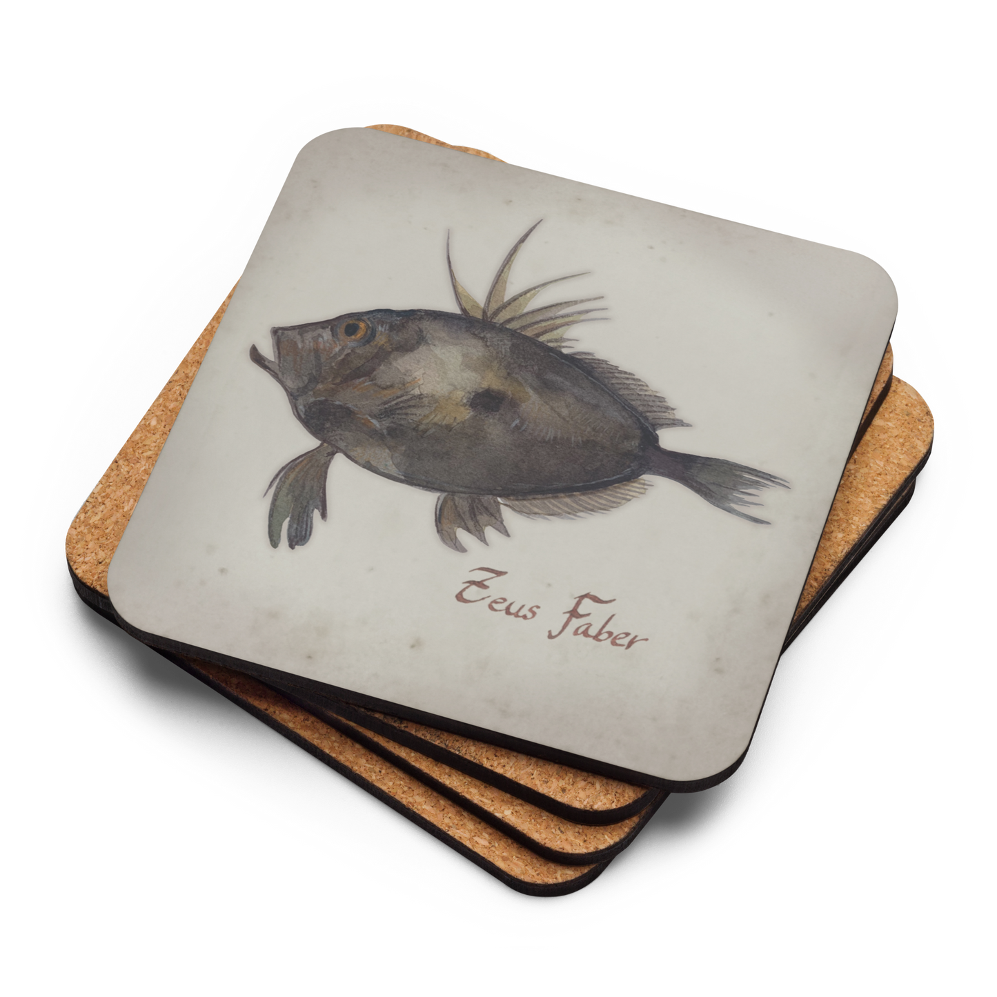 Cork-back coaster Johndory I Fish