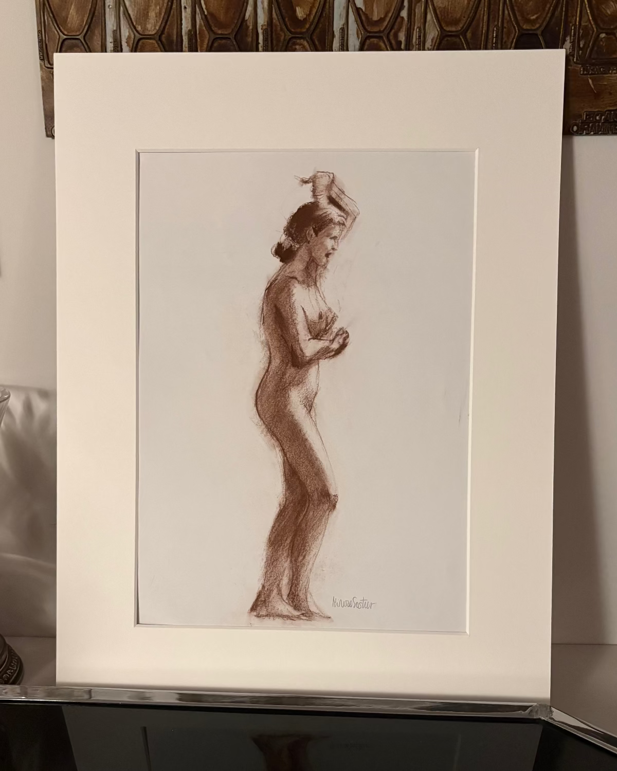 Life drawing artwork with mount by Minuca Sostres
