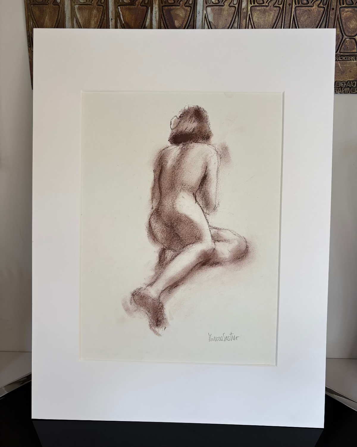 Life drawing artwork with mount by Minuca Sostres