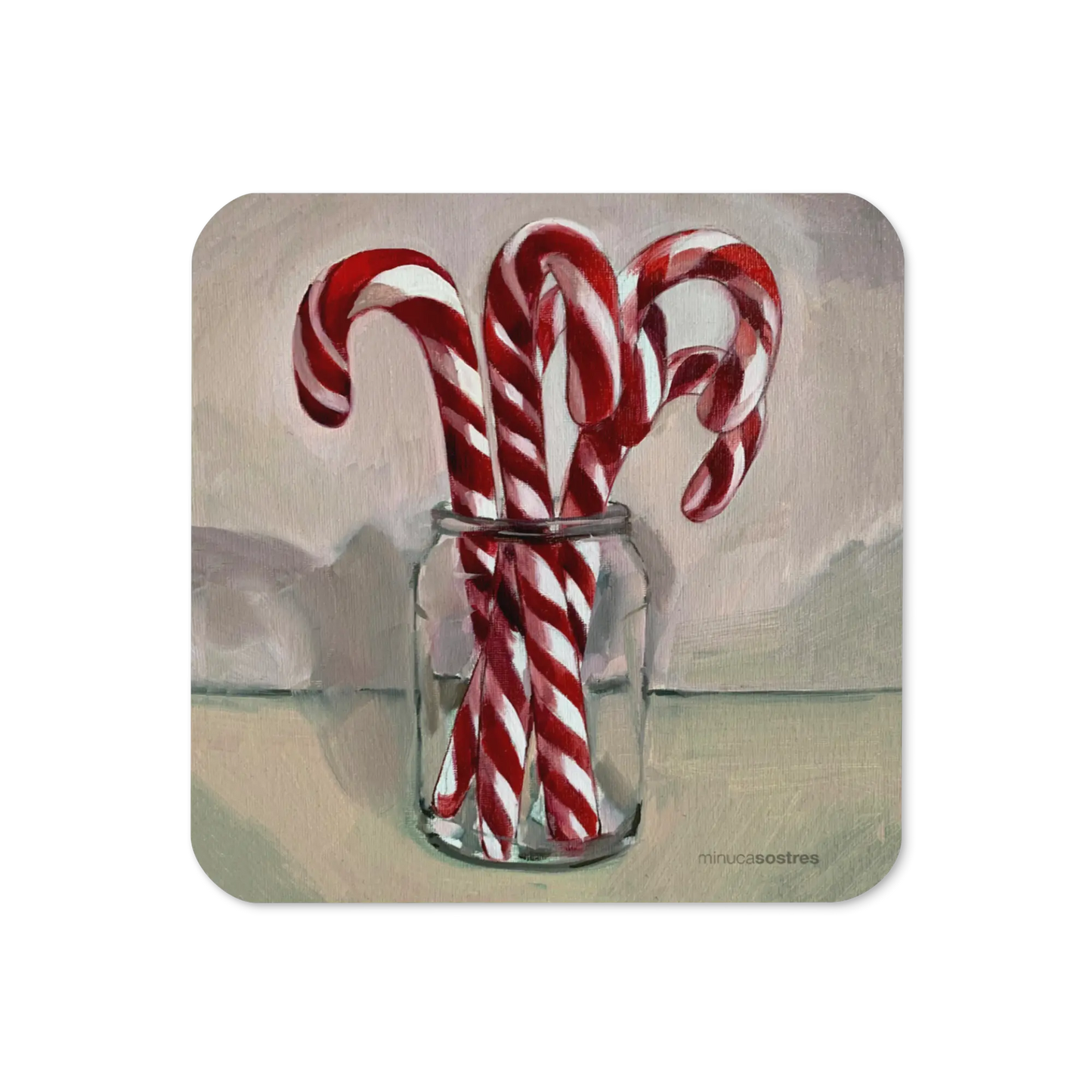 Cork-back coaster | Candy Cane Minuca Sostres