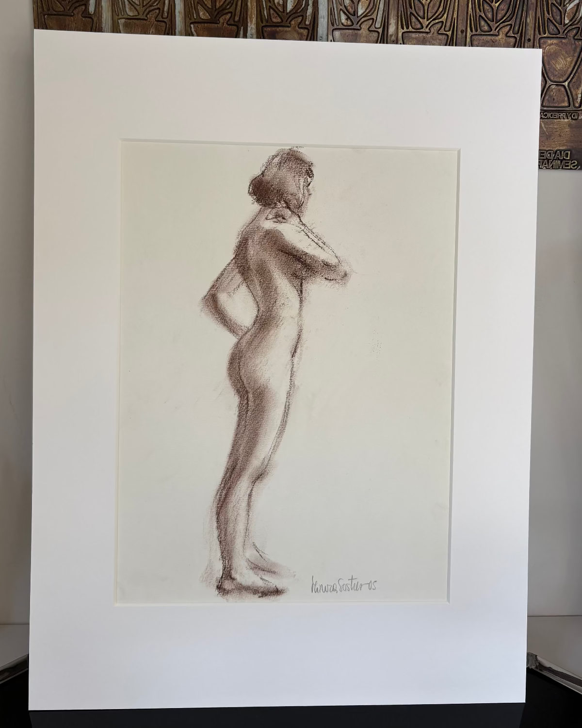Life drawing artwork with mount by Minuca Sostres