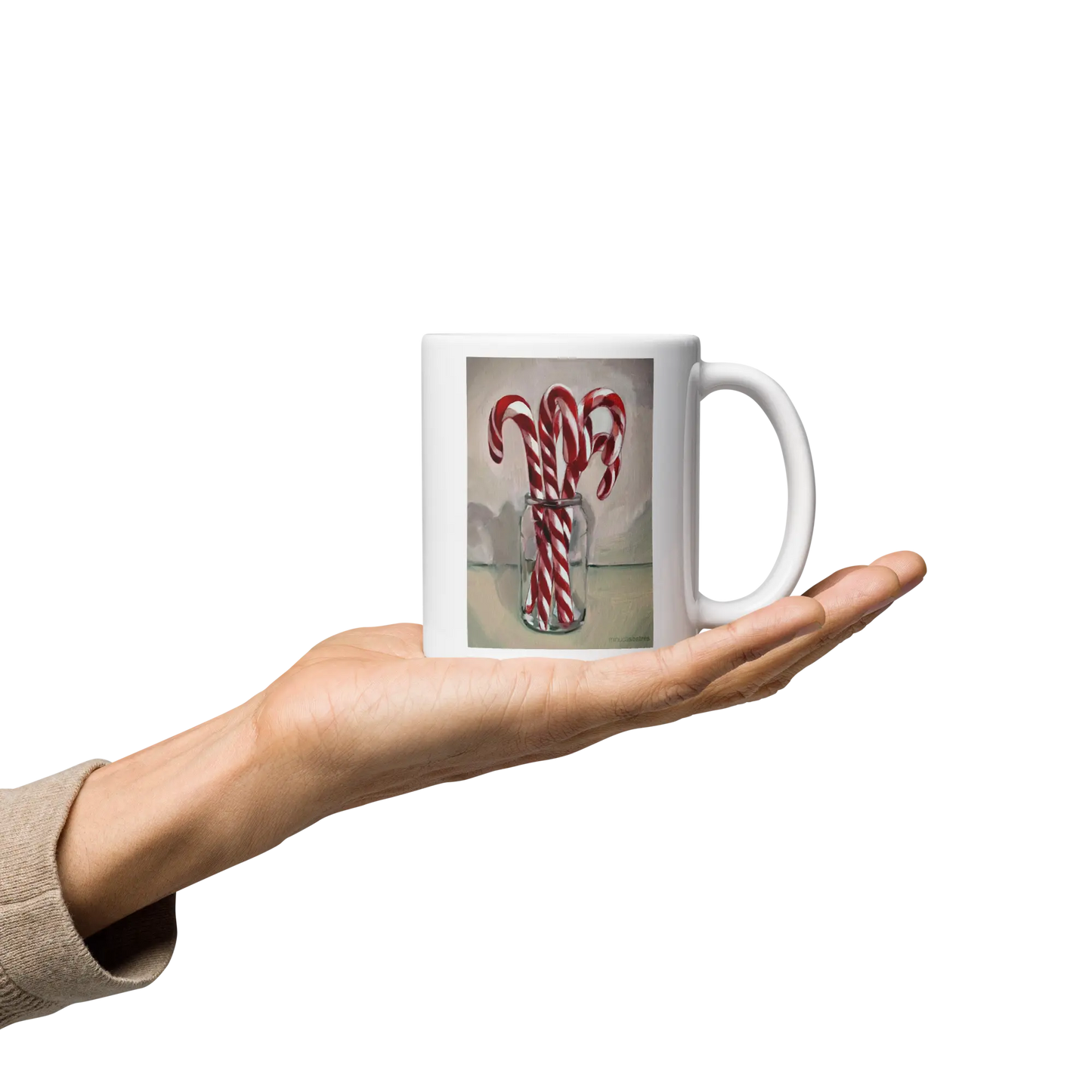 White glossy mug | Candy Cane Minuca Sostres