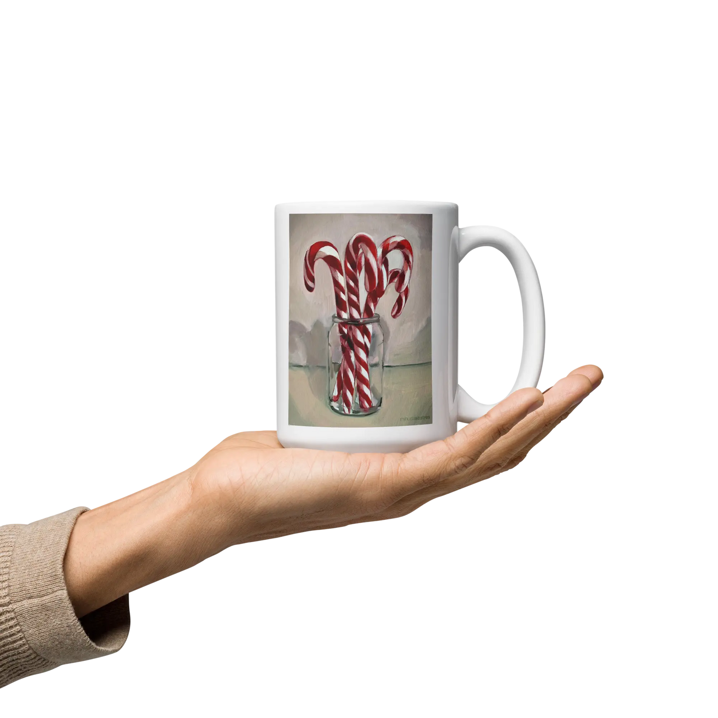 White glossy mug | Candy Cane Minuca Sostres