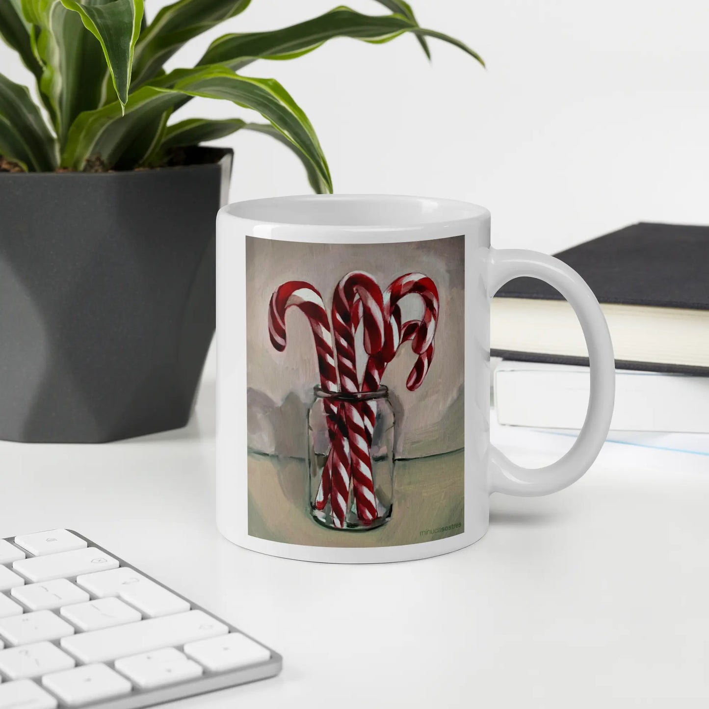 White glossy mug | Candy Cane Minuca Sostres