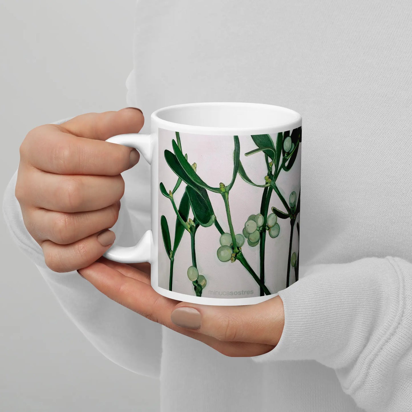 White glossy mug | Mistletoe Minuca Sostres