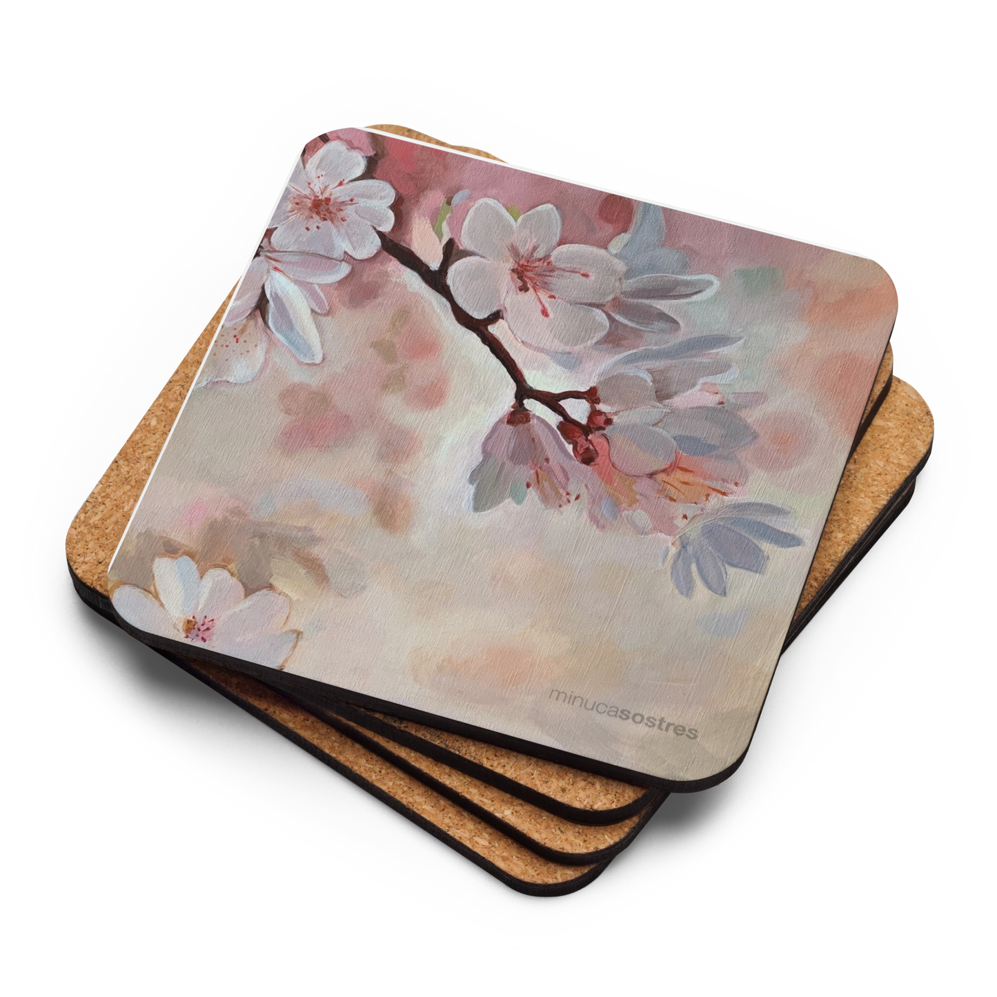 Posavasos amb base de suro I Spring Whispers