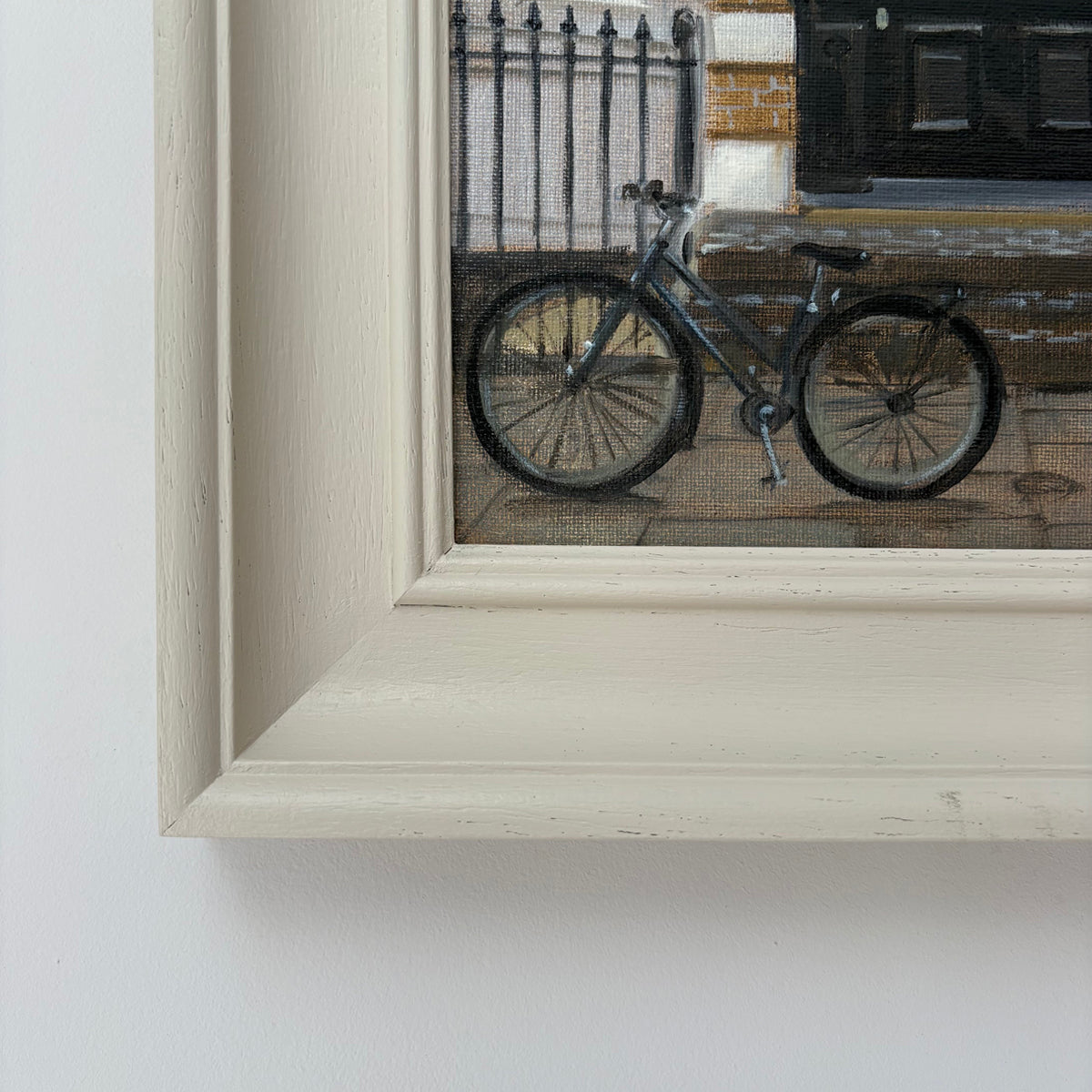 Puerta de Londres con bicicleta | Óleo original