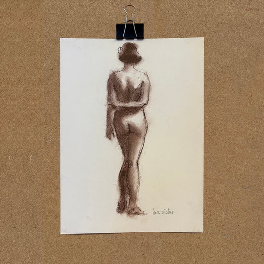 Life drawing in sanguine by Minuca Sostres – female figure