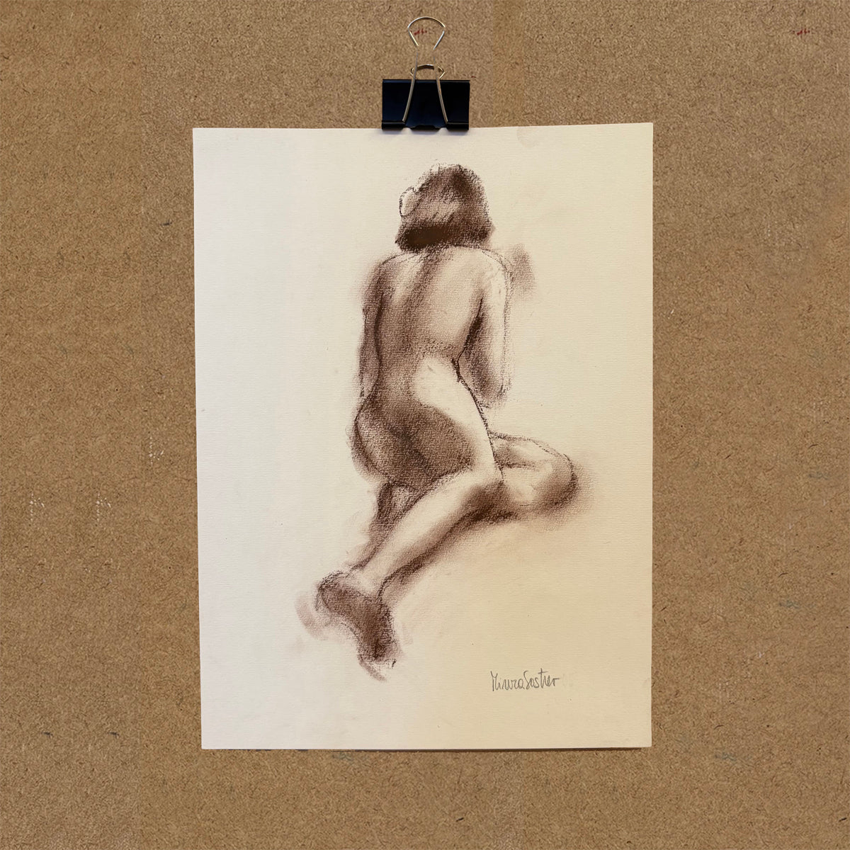 Life drawing in sanguine by Minuca Sostres 