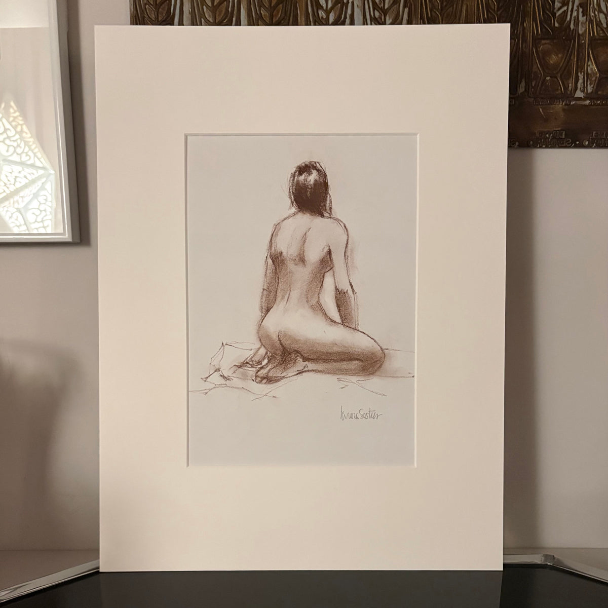 Life drawing artwork with mount by Minuca Sostres
