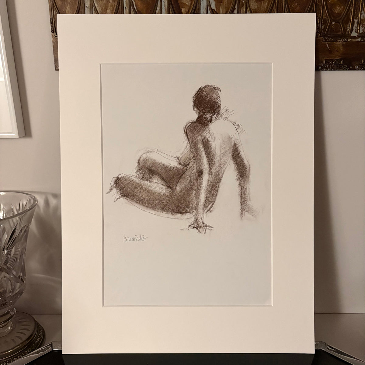 Life drawing artwork with mount by Minuca Sostres
