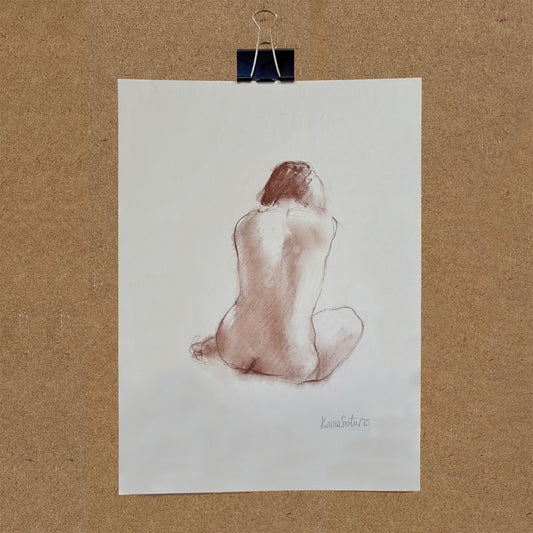 Life drawing in sanguine by Minuca Sostres