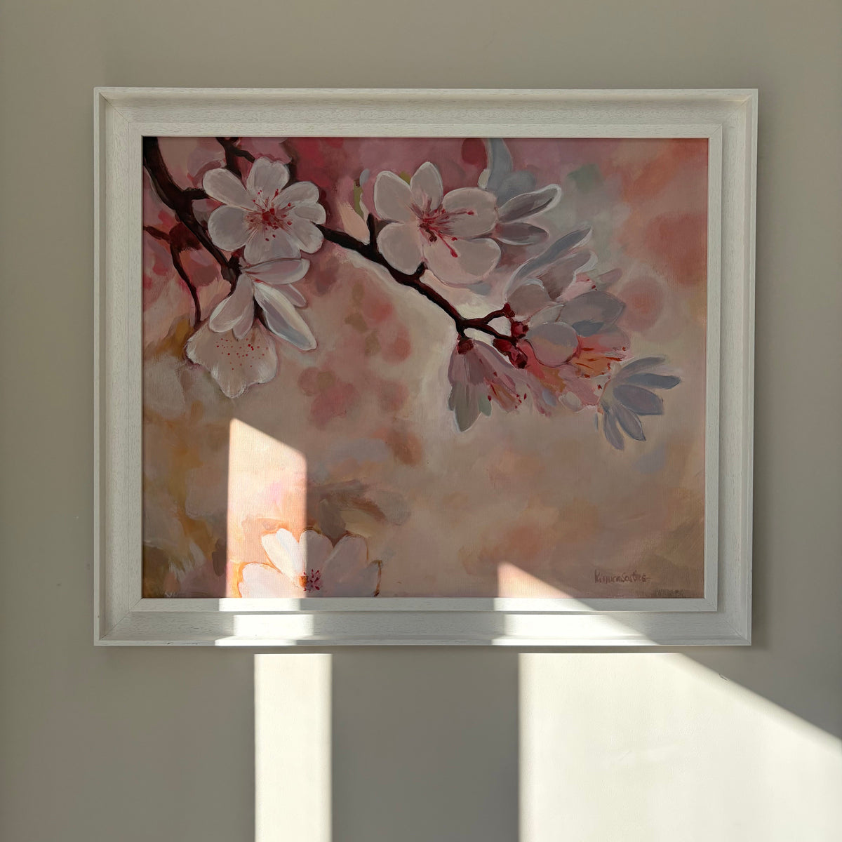 Original sakura painting soft pink cherry blossoms